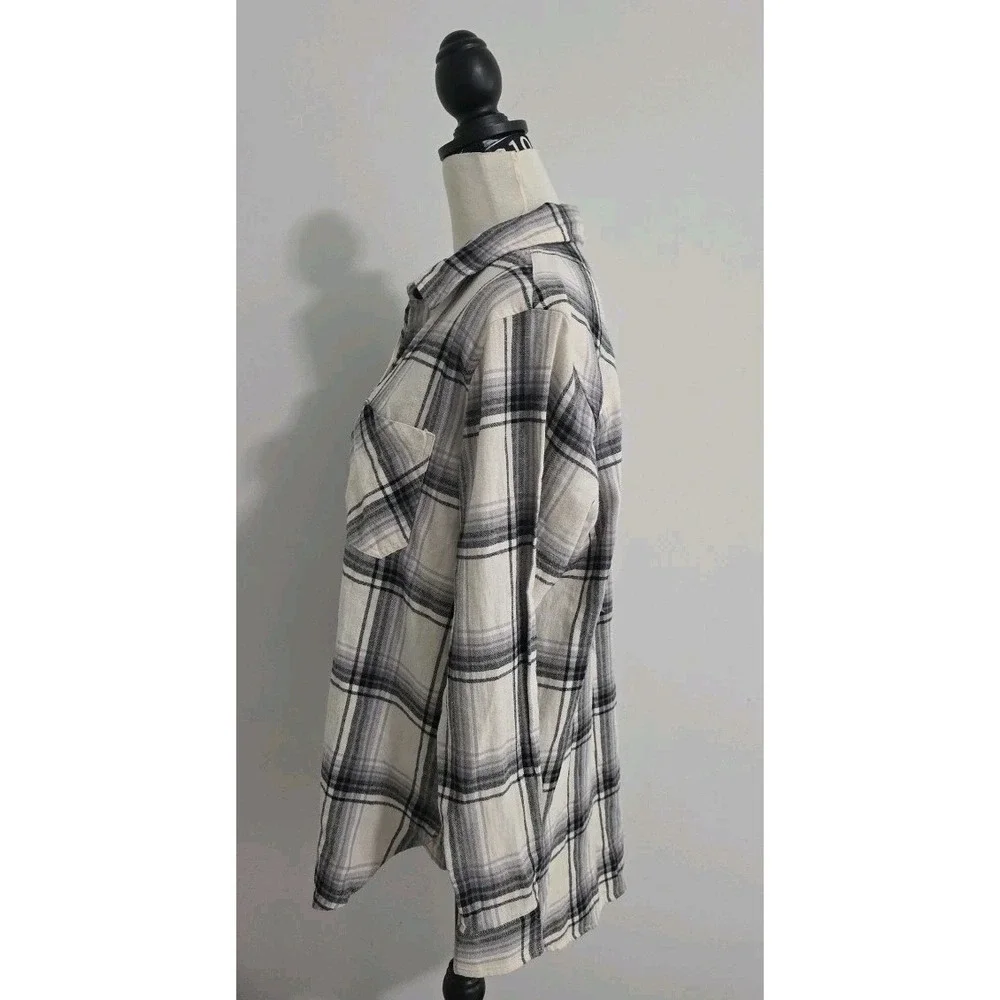 Gap Women's Soft Long Sleeve Hi-Low Hem‎ Relaxed Fit Flannel Size Large NWT